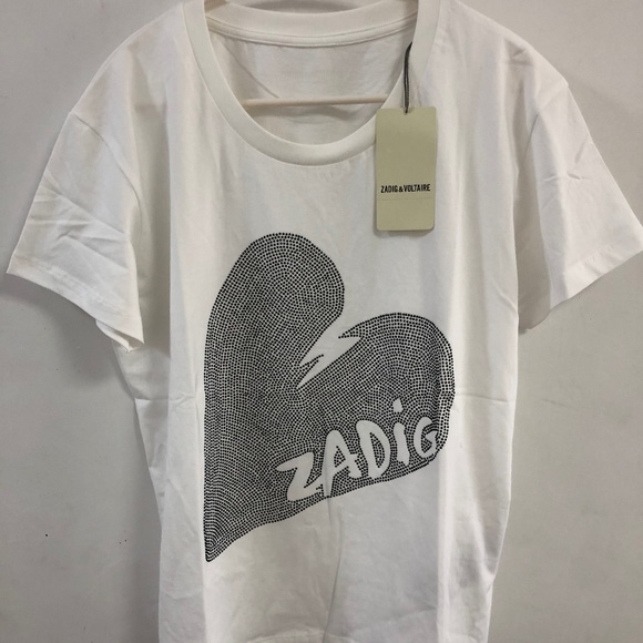 NEW ZADIG & VOLTAIRE ALYS HEART T-SHIRT - Picture 1 of 6